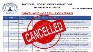 NEET PG Result Cancelled